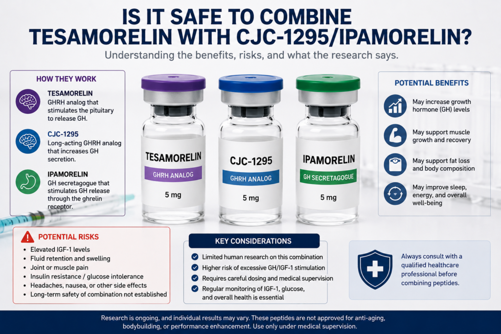 is it safe combine tesamorelin with cdc/ipamorelin together