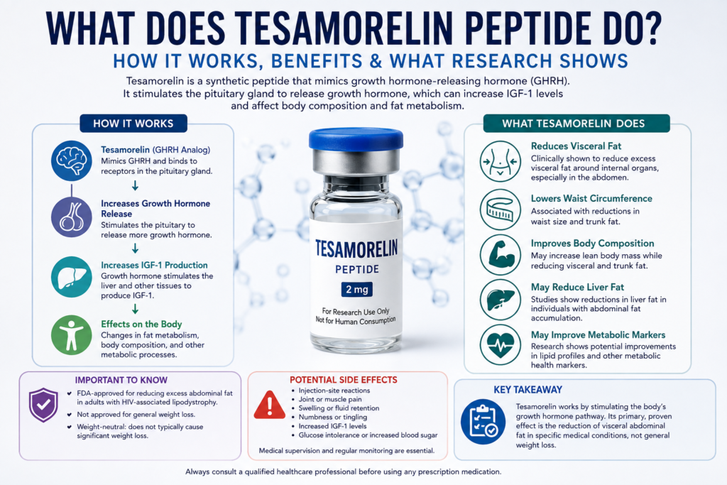 what does tesamorelin peptide do