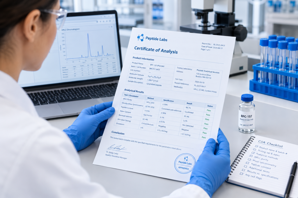 how to read a peptide certificate of analysis