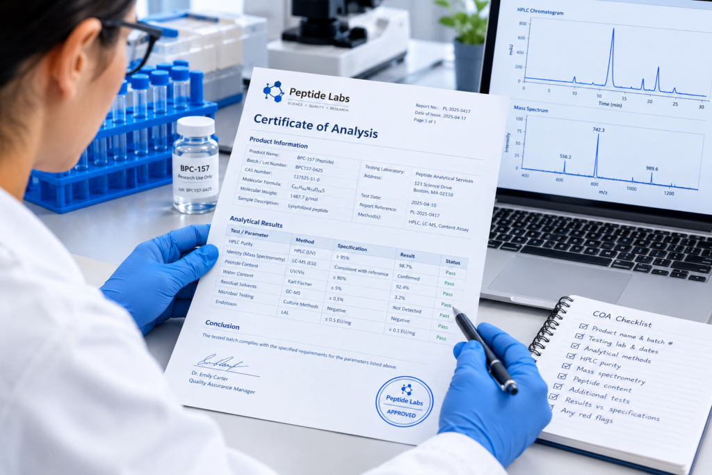 how to read a peptide certificate of analysis